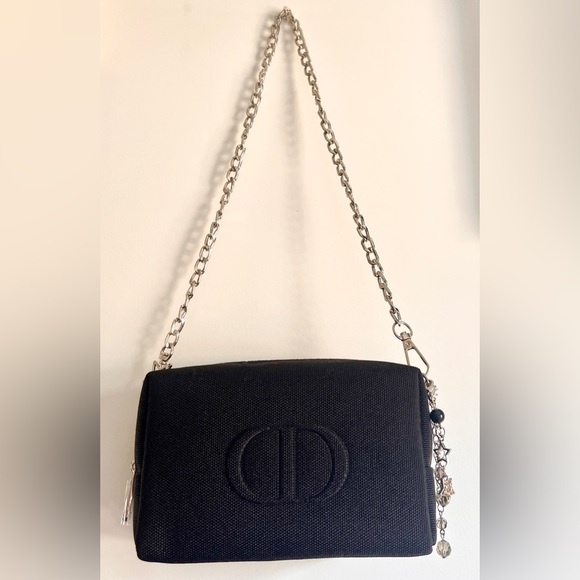 Dior Crossbody Bag Cosmetic Makeup Pouch Silver Hardware Star Charms and Straps - Picture 10 of 15